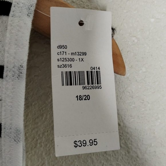 Lane Bryant Black White Stripe Lace Tank Top Plus Size 18 / 20 - Picture 8 of 8